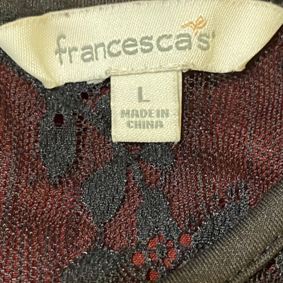 Francesca’s Black Lace Dress with Cutouts at Shoulders/Waist/Hem Large - Picture 7 of 11